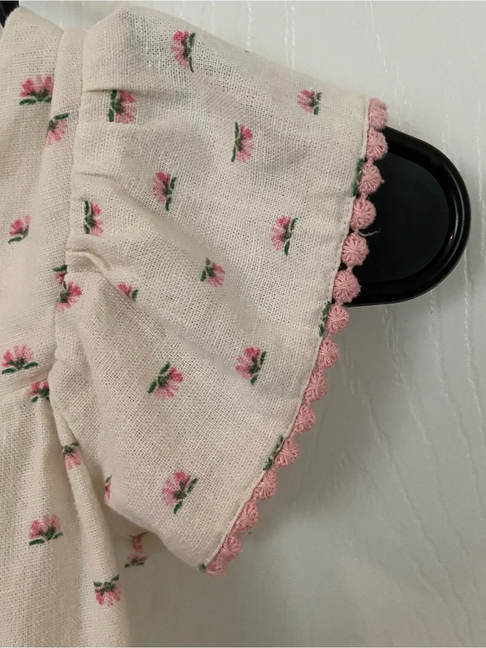 Old Navy Cream One-Piece Bodysuit with Pink Trim
